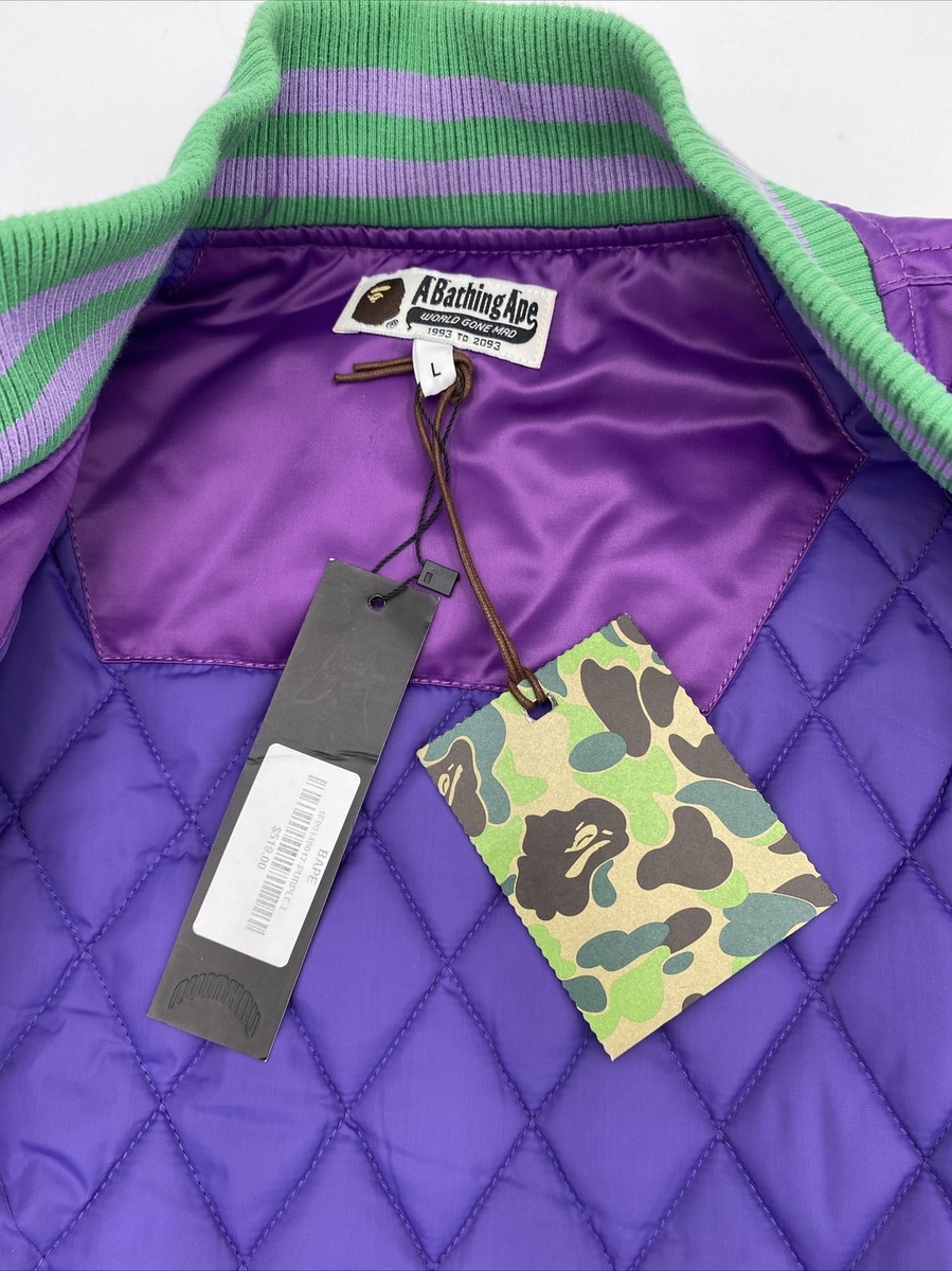 BAPE A Bathing Ape Satin Purple Varsity Jacket | eBay BAPE A Bathing Ape Satin Purple Varsity Jacket | eBay