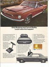 1968 Ford Shelby GT Mustang print ad: "Only Mustang and Carroll Shelby could.."