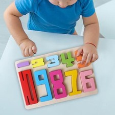 Wood Number Puzzle Set Develops Motor Skill Learn Math Numbers for Kids