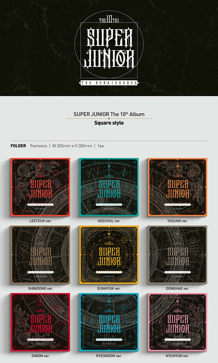 SUPER JUNIOR THE RENAISSANCE SQUARE 10th Album RANDOM CD+2Book+