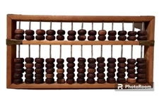 Vintage Chinese Wooden Abacus 13 Rods 91 Beads Brass Joints Handmade Calculator