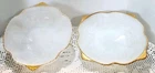 2 Vtg Anchor Hocking Milk Glass Fruit bowls with Grape Pattern &Gold Guilding