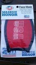 Masks of Honor NEW Washable Reusable Red Face Mask Stars & Stripes on USA  OSFM