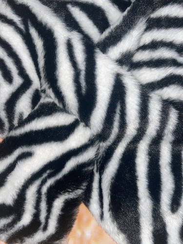 Faux Fur Zebra Print Black& White Scarf , Warm, Xmas Gift - Picture 3 of 5