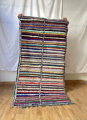 Vintage Moroccan rug, colourful Boujaad rug , Moroccan rug, Living room rug,