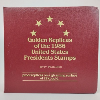 1986 Golden Replicas of US President Stamps 22kt Gold Foil Album