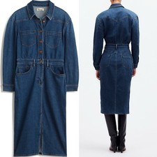 RTR Madewell Western Long Sleeve Denim Button Up Shirtdress Size 8
