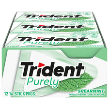 Purely Spearmint Sugar-Free Chewing Gum, 12 Packs of 14 Pieces 168 Total Pieces