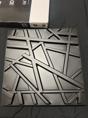 Premium Waterproof 3D Wall Panels - 19.7'' Square, Elegant Black Design, 12 Tiles