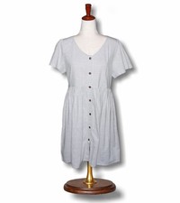 OPIA Women's sz Small Button Front Dress 100% Cotton Cottagecore Minimalist