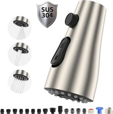 Hibbent Metal Pull Down Spray Head for Kitchen Faucet, Brushed Nickel