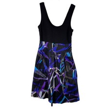 Vintage Y2K, Express, Size 4, Modal, Pima Cotton Twofer Dress, Black & Purple