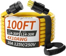 Generator Extension Cord 100FT 30 Amp 4 Prong NEMA L14-30 ETL
