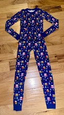 HANNA ANDERSSON KIDS BLUE HOLIDAY PAJAMAS SIZE 14 EXCELLENT COND LD3