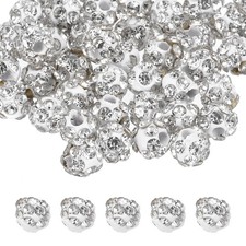 100 Pcs 4mm White Rhinestone Polymer Fancy Beads for DIY Jewelry Making
