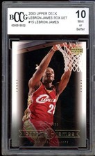 LeBron James Rookie Card 2003-04 Upper Deck #15 BGS BCCG 10 (holder issue). rookie card picture