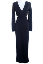 NWT Express Long Sleeve Cut Out Back Women's Long Maxi Dress Size 4 Stretch Blac