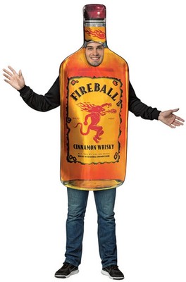 Fireball Cinnamon Whiskey Bottle Halloween Adult Mens / Womens Costume, One Size