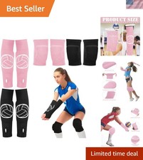 2 Set Volleyball Knee Pads and Volleyball Arm Sleeves with Protection Pad Com...
