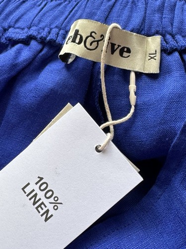 *EB&IVE*size*XL*WOMENS COBALT BLUE 100% LINEN WOMENS* CROP PANT~BNWT 💐 - Picture 6 of 7