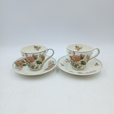 Wedgwood Of Etruria & Barlaston Floral Espresso Cups And Saucers Set Of 2
