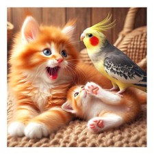 Cat Diamond Art Kits for Adults - Bird Diamond Painting Kits for Adults - DIY