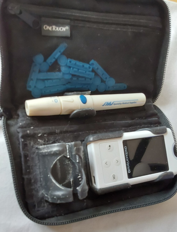 USED  ONE TOUCH VERIO IQ WITH TRAVEL POUCH (NO CHARGING CORD / NO TEST STRIPS)