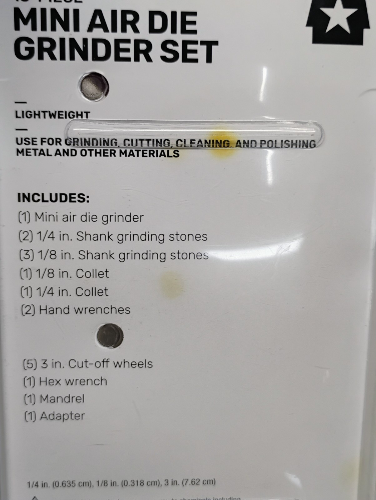 Air Die Grinder Kit 18Pcs Pneumatic Mini Straight Grinder Cut Metal Tire Repair