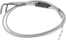 Extended Length Throttle and Idle Cable Kit Compatible with Harley 44 Chrome