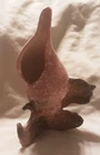Vintage Mid Century Hull Pottery Ebb Tide Conch Bud Vase, Pink and brownish gray