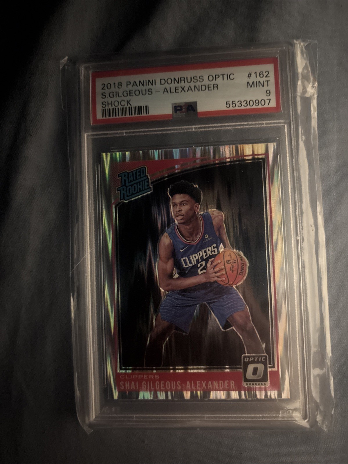 2018-19  Optic - Rated Rookie Shai Gilgeous-Alexander #162 Shock Prizm (RC)