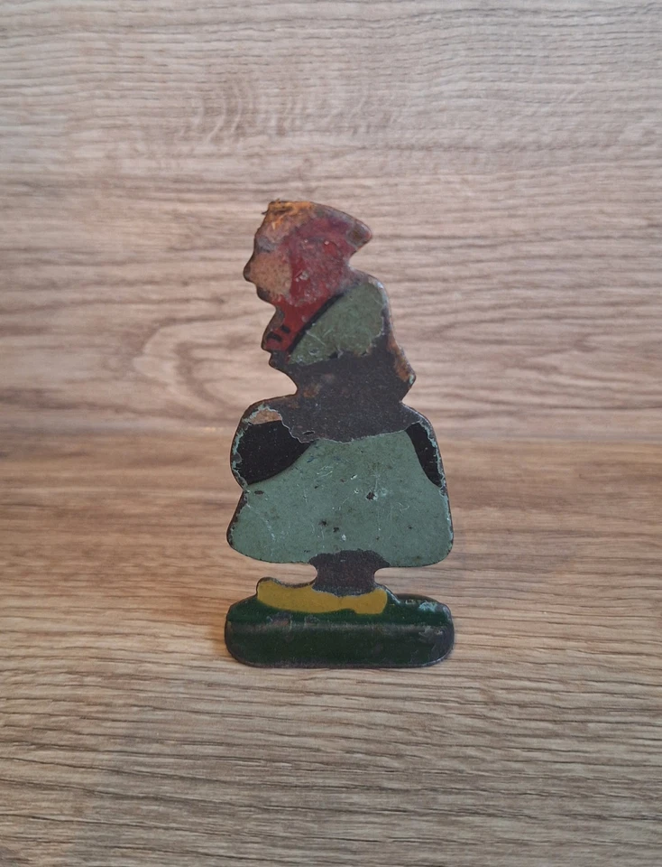 PERSONNAGE EN TOLE SUR SOCLE FERMIERE JOUET ANCIEN 1920 FERME - Photo 4/4