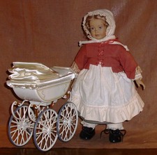 Märklin Puppenwagen mit Heidi Ott Puppe-ausdrucksstark-Zustand 1-2