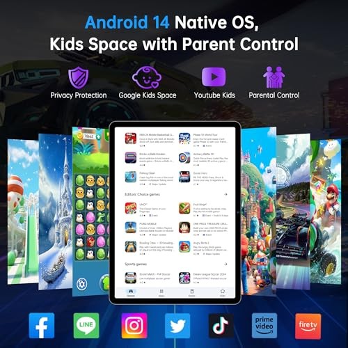 Android 14 Tablet with Sim Card Slot Unlocked Cellular Tablets 10GB+32GB with  - Picture 8 of 8