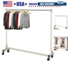 Industrial Grade Z-Base Garment Rack, 500lb Load with 62 Inches Extra Long Ba...