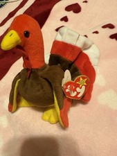Ty Beanie Baby Gobbles Turkey Retired 1996 with Tag     mistakes PVC pellets