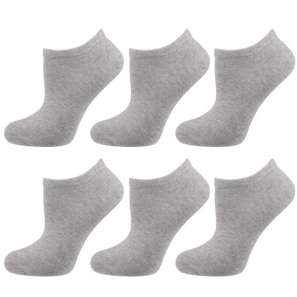 Damen Sneaker Socken 6Er Pack Baumwolle Atmungsaktiv Hellgrau 35-38-image