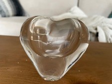 Handcrafted Crystal Heart Art Glass Bud Vase Paperweight Made in Brazil