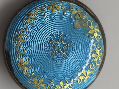 Vintage Solid Silver Back Enameled Gold Plated Small Pocket Watch For Parts 