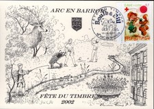 3468+ FDC  CARTE  1er JOUR  JOURNEE  DU  TIMBRE BOULE  ET   BILL ARC EN BARROIS