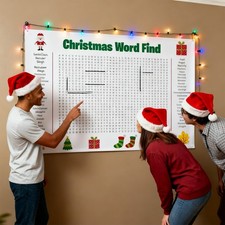 Christmas Xmas Word Search Poster Family Word Search Wall Game Interactive