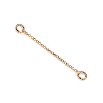 Jump Ring At Each End, 14k Solid Rose Gold 1mm Cable Chain Extender