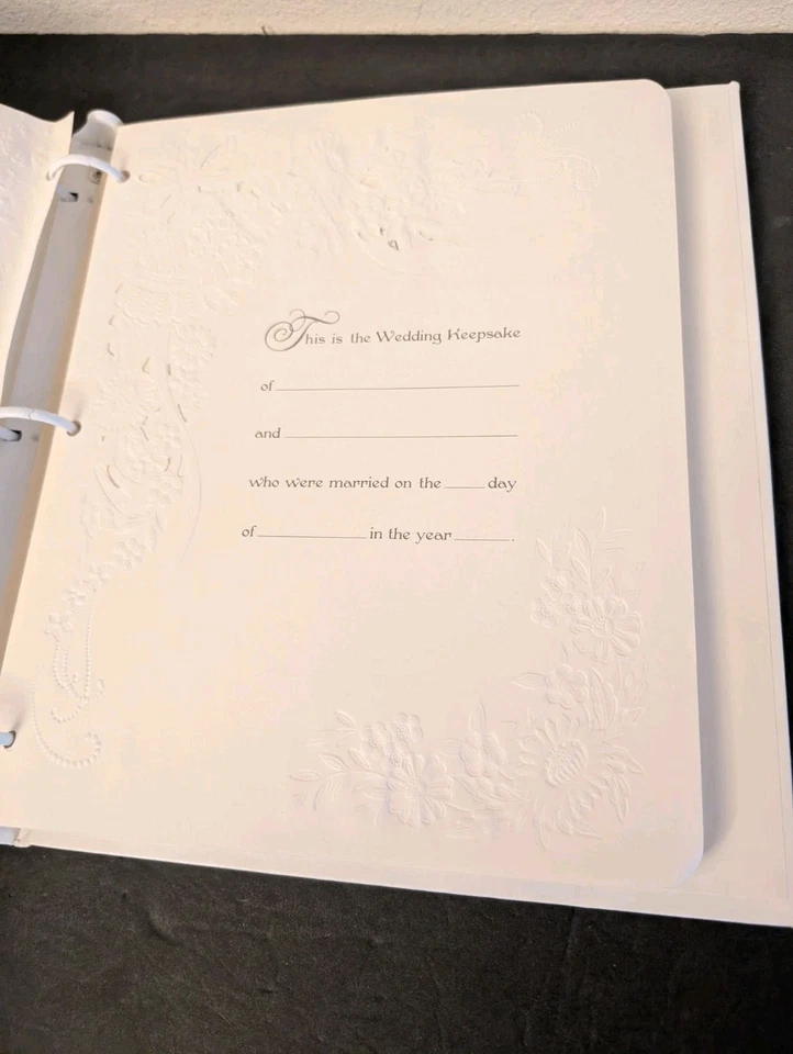 SINOS DE CASAMENTO HALLMARK, placa de convidado no livro * Álbum, marfim e branco CAIXA ABERTA - Imagem 4 de 4