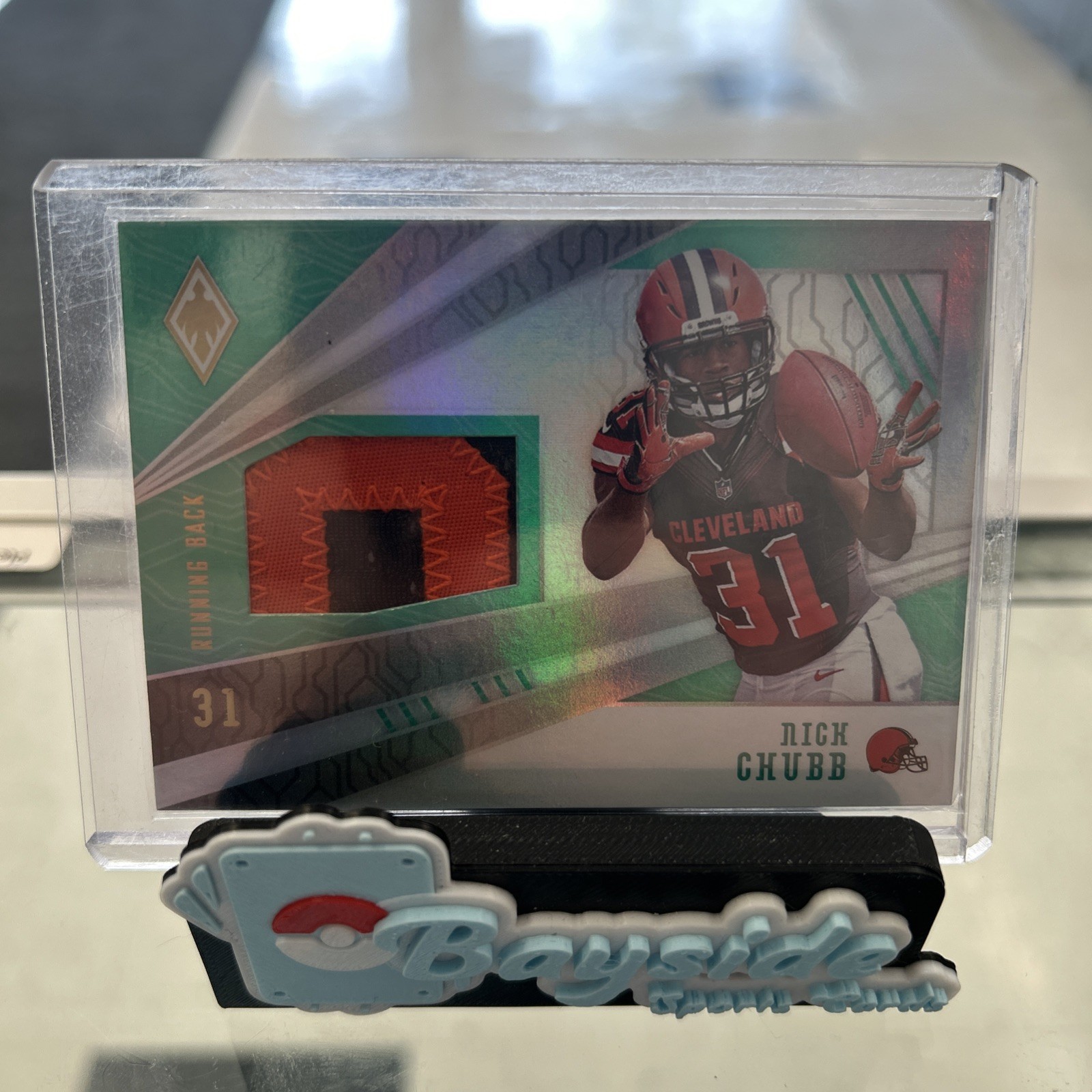 2018 Panini Phoenix - Class of 2018 Rookie Jumbo Swatch Nick Chubb Teal /10