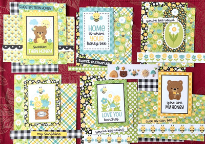 #K36 - HONEY BEES SWEETER THAN HONEY DOODLEBUG SCRAPBOOKING CARD KIT 45pcs