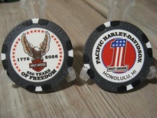 Pacific Harley Davidson Poker Chip - 250 Years Of Freedom - Honolulu, Hawaii