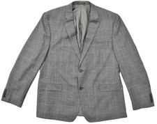 Lauren Ralph Lauren Men's Grey Plaid Slim Fit 100 Wool Blazer Sport Coat 44R