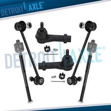 6pc Front Inner Outer Tie Rods + Sway Bar Links for 2015 2016-2020 Ford Mustang
