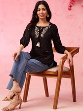 Women's Office Wear Top Tunic Kurta Set Indian Bollywood Designer Kurti Set