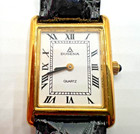 Vintage Dugena Quartz Tanktop Rechteck Mini Damen-Armbanduhr Gold Edel